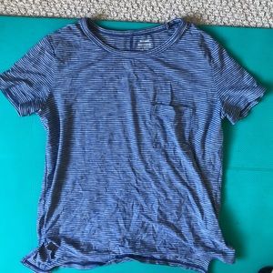 OLD NAVY BOYFRIEND Blue Stripe Pocket Tee